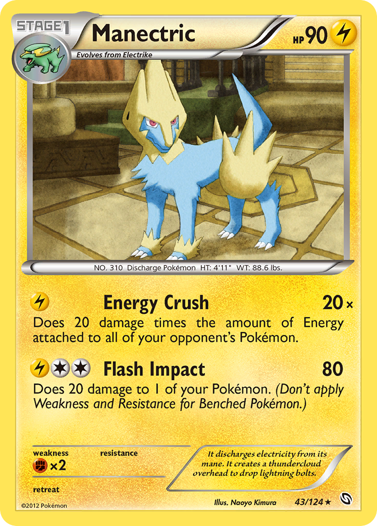Manectric Pokémon card, Dragons Exalted, DRX #43