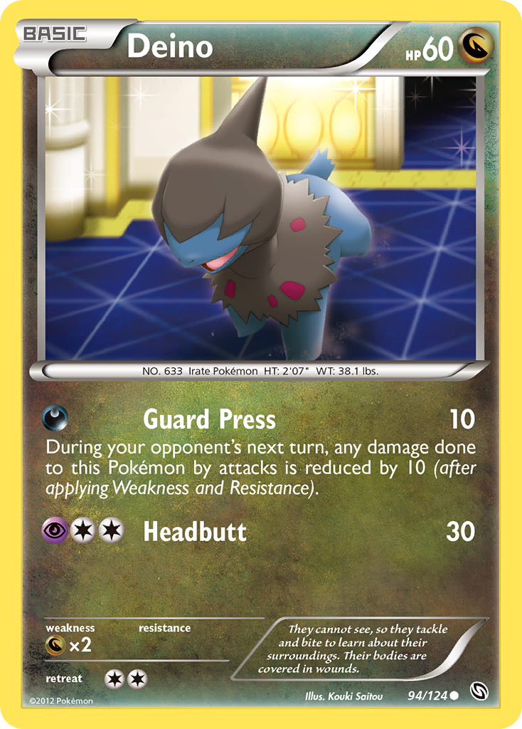 Deino Pokémon card, Dragons Exalted, DRX #94