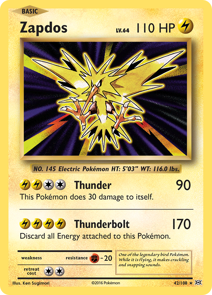 Zapdos Pokémon kartı, Evolutions, EVO #42