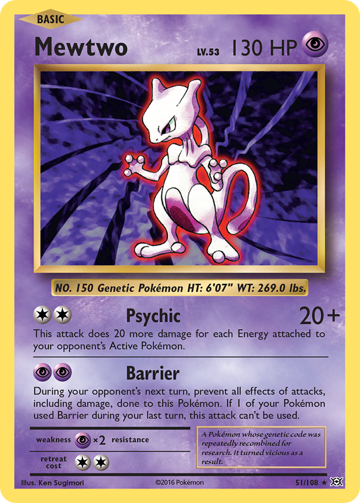 Mewtwo Pokémon kartı, Evolutions, EVO #51