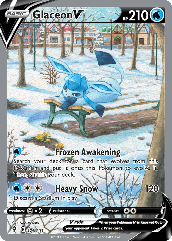 Glaceon V Pokémon kartı, Evolving Skies, EVS #175