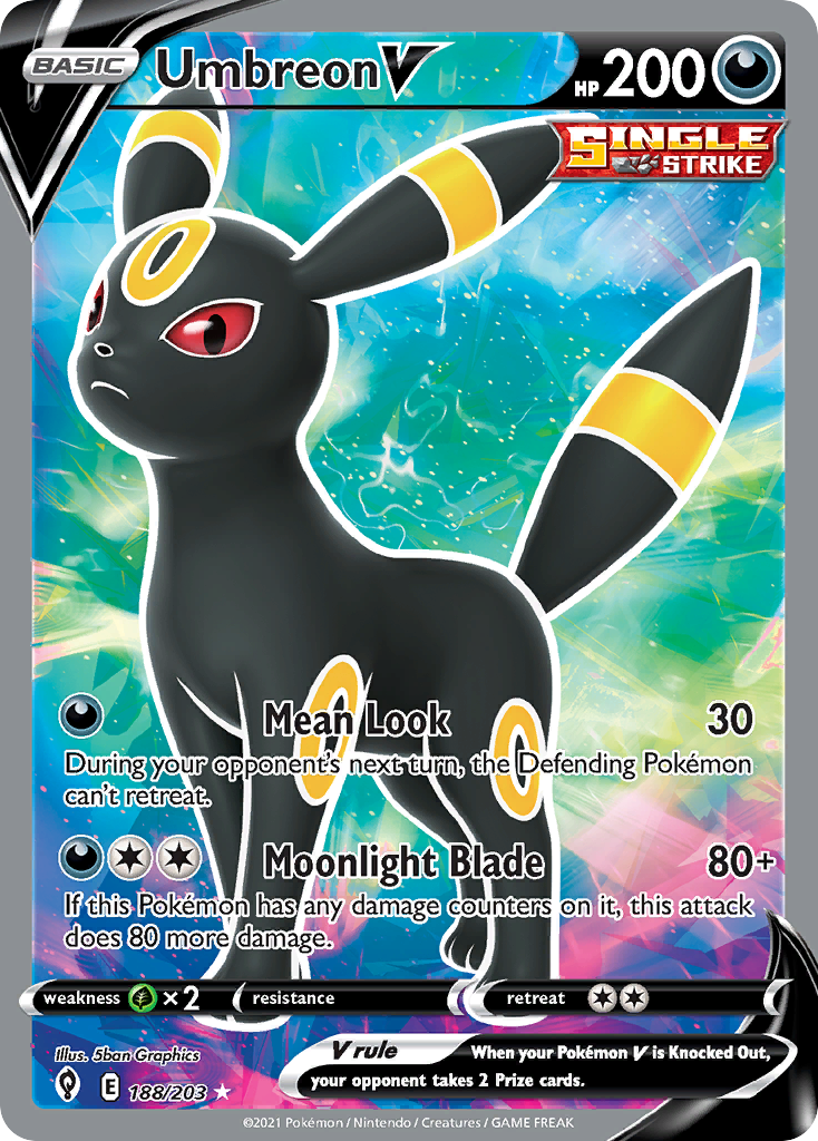 Umbreon V Pokémon kartı, Evolving Skies, EVS #188