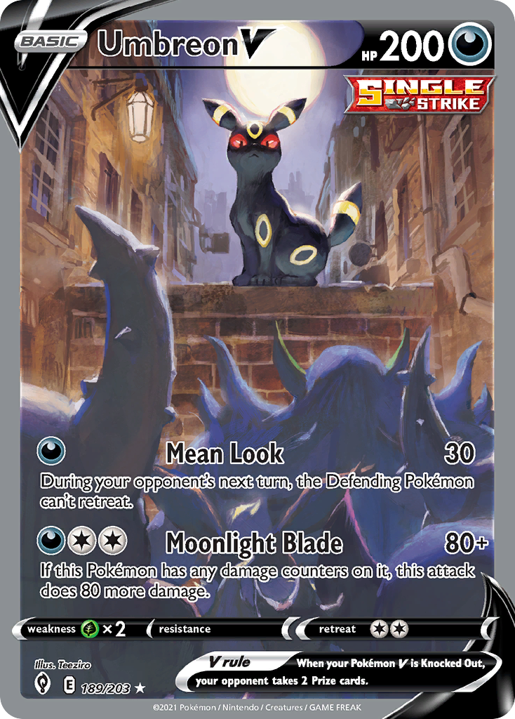 Umbreon V Pokémon kartı, Evolving Skies, EVS #189