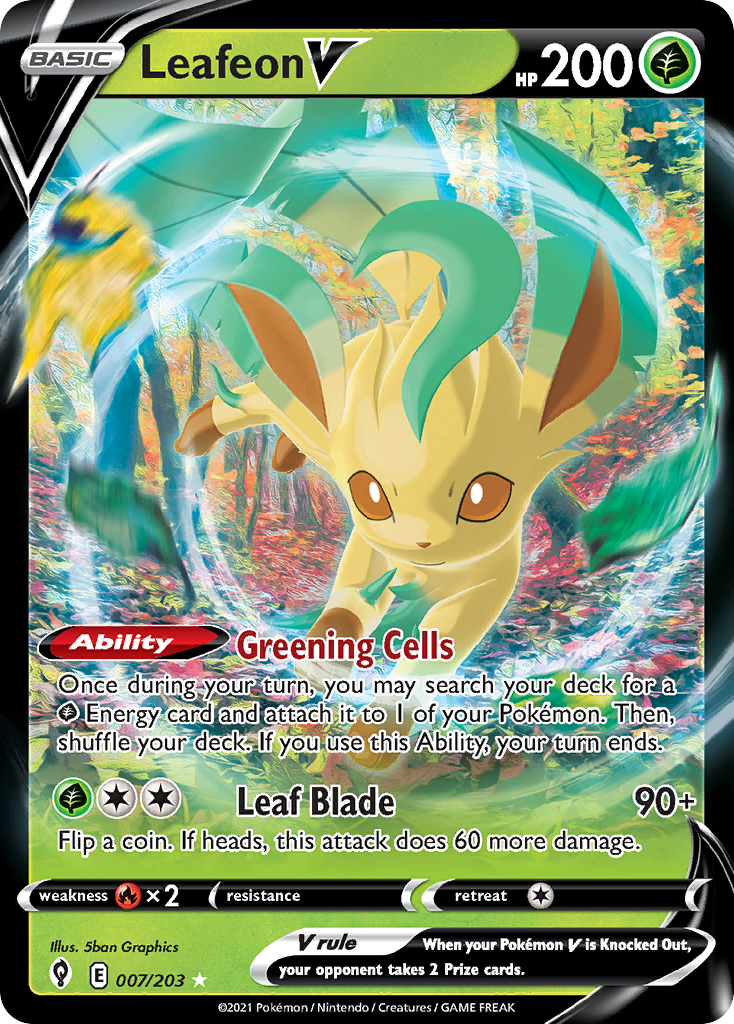 Leafeon V Pokémon kartı, Evolving Skies, EVS #7
