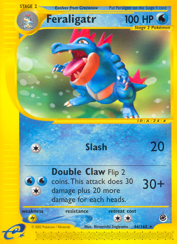 Feraligatr Pokémon card, Expedition Base Set, EX #46
