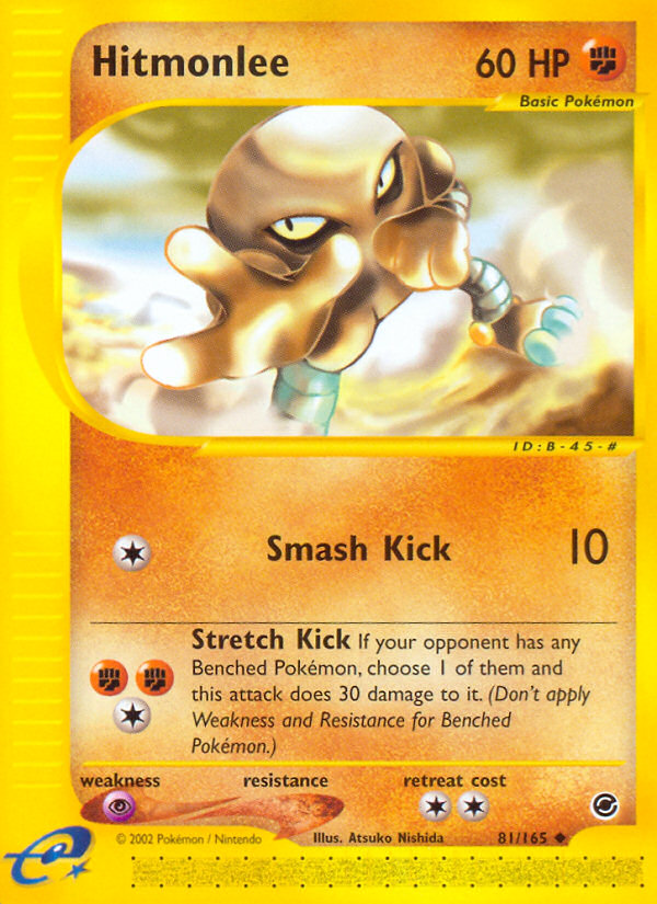 Hitmonlee Pokémon card, Expedition Base Set, EX #81