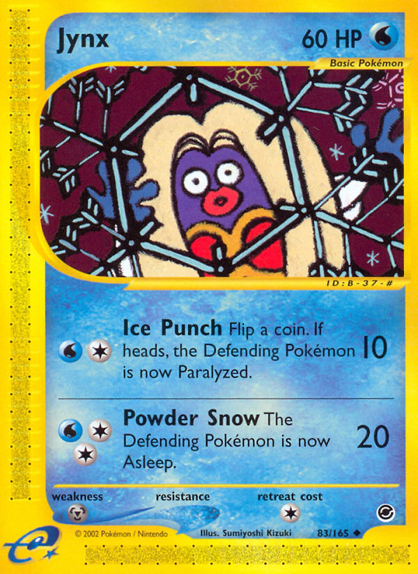Jynx Pokémon card, Expedition Base Set, EX #83