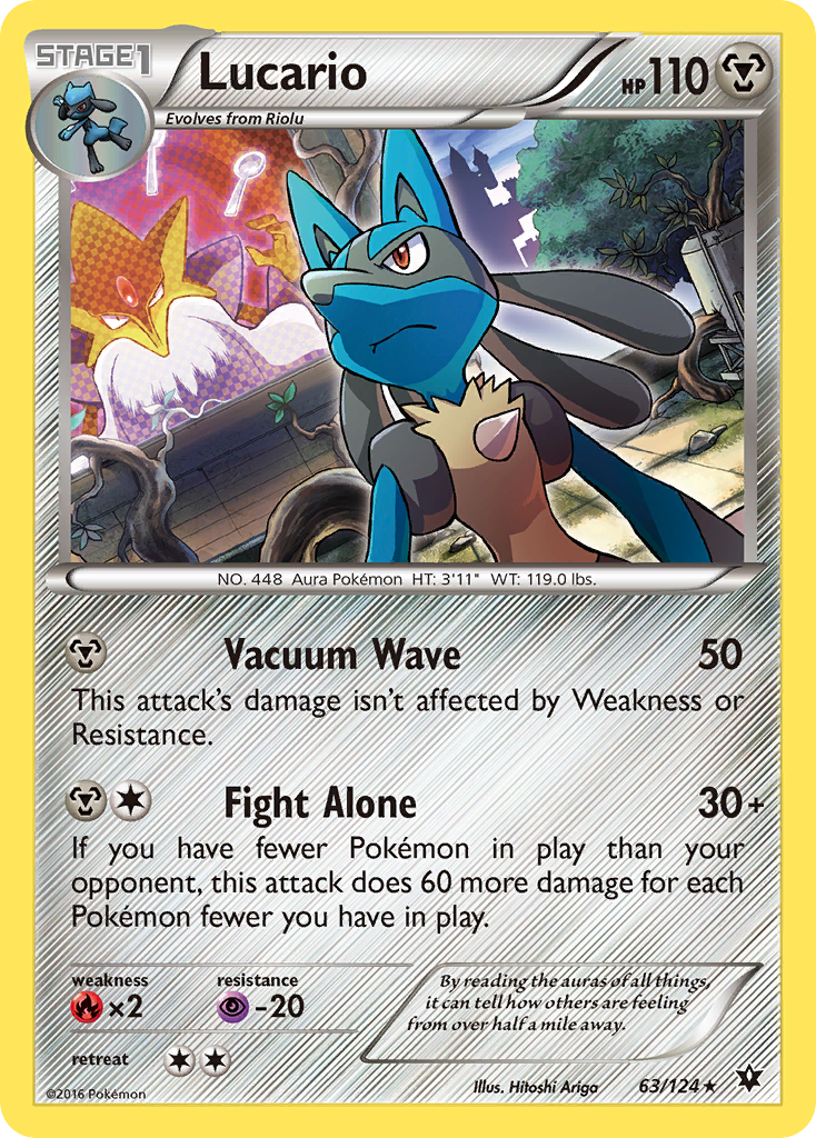 Lucario Pokémon card, Fates Collide, FCO #63