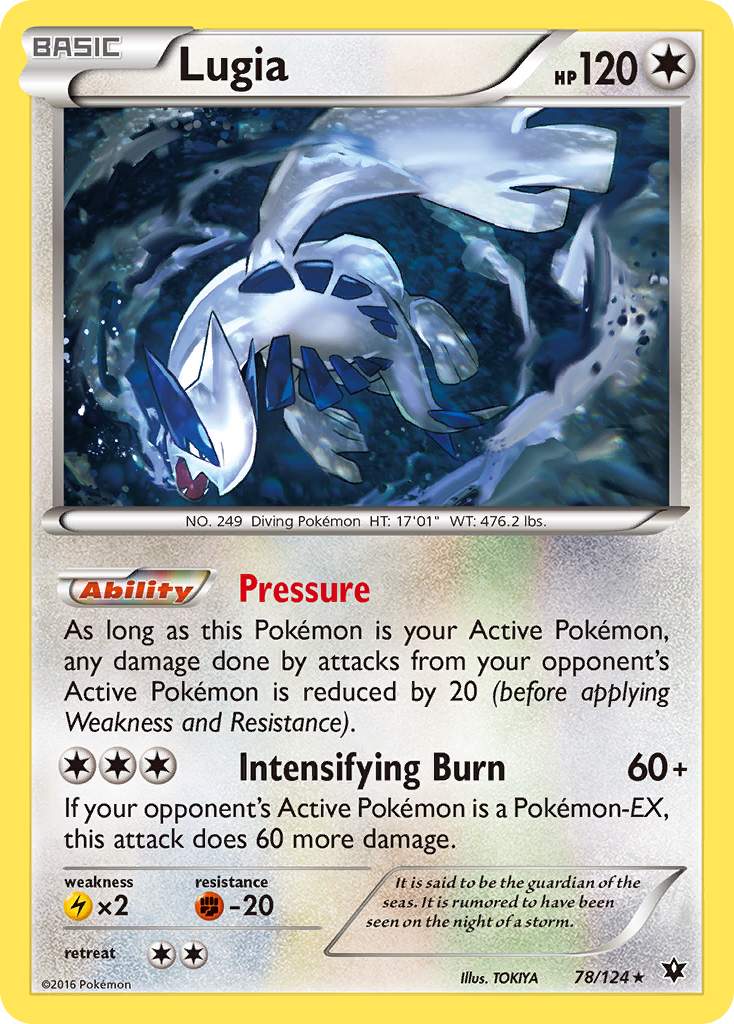 Lugia Pokémon card, Fates Collide, FCO #78