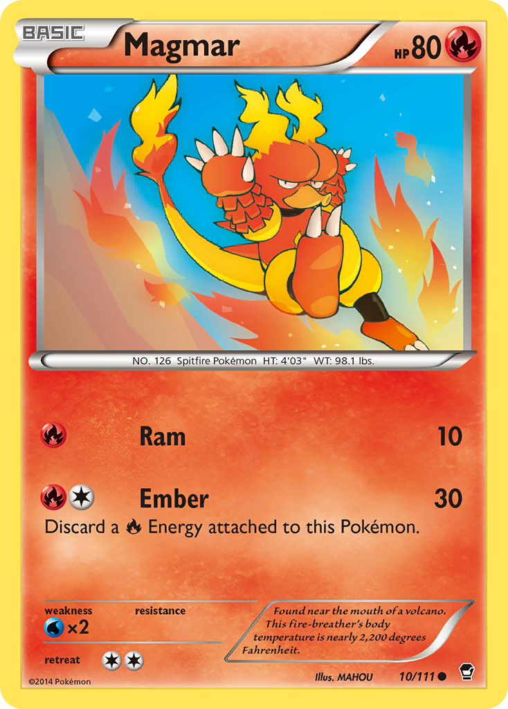 Magmar Pokémon card, Furious Fists, FFI #10