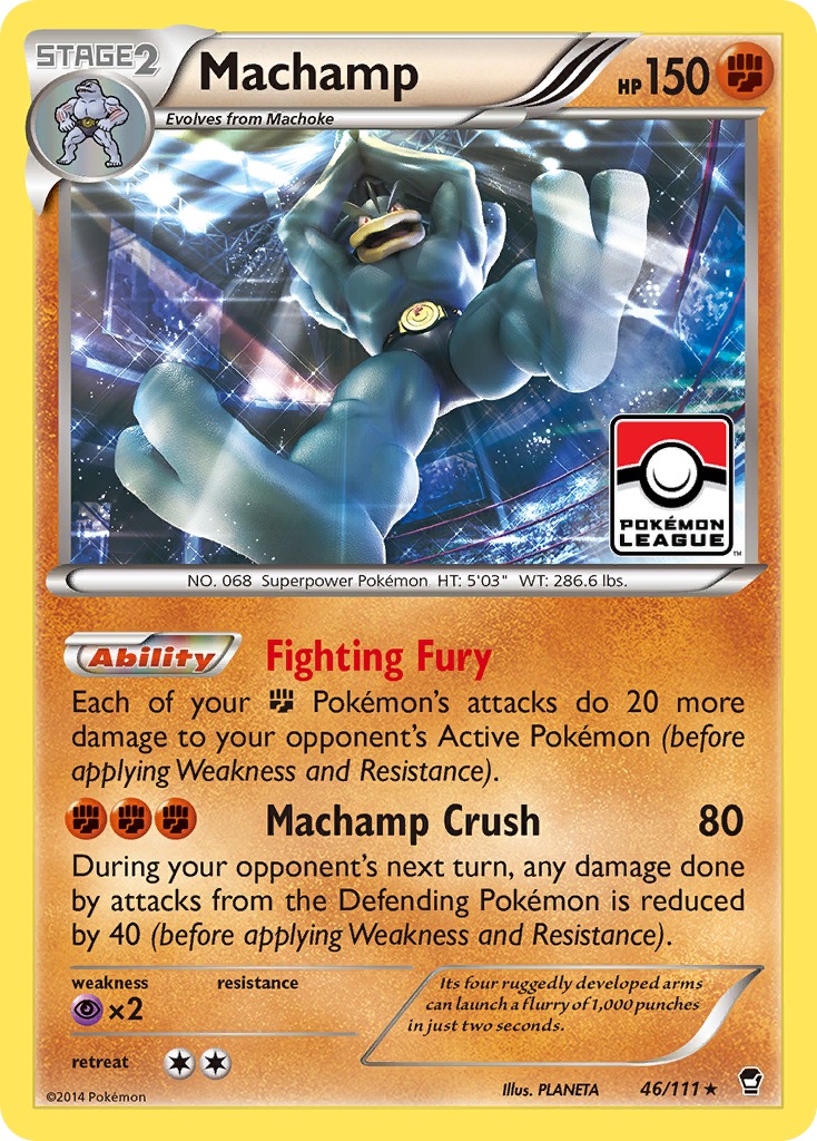 Machamp Pokémon card, Furious Fists, FFI #46