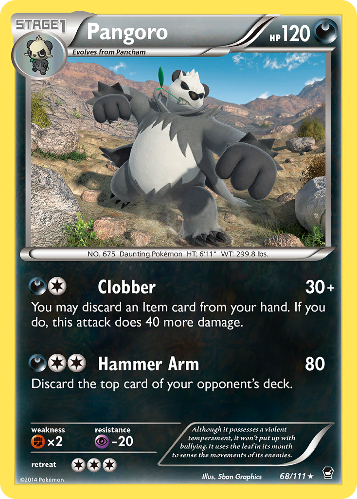 Pangoro Pokémon card, Furious Fists, FFI #68