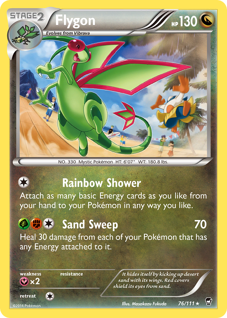 Flygon Pokémon card, Furious Fists, FFI #76