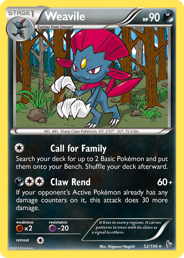 Weavile Pokémon kartı, Flashfire, FLF #52