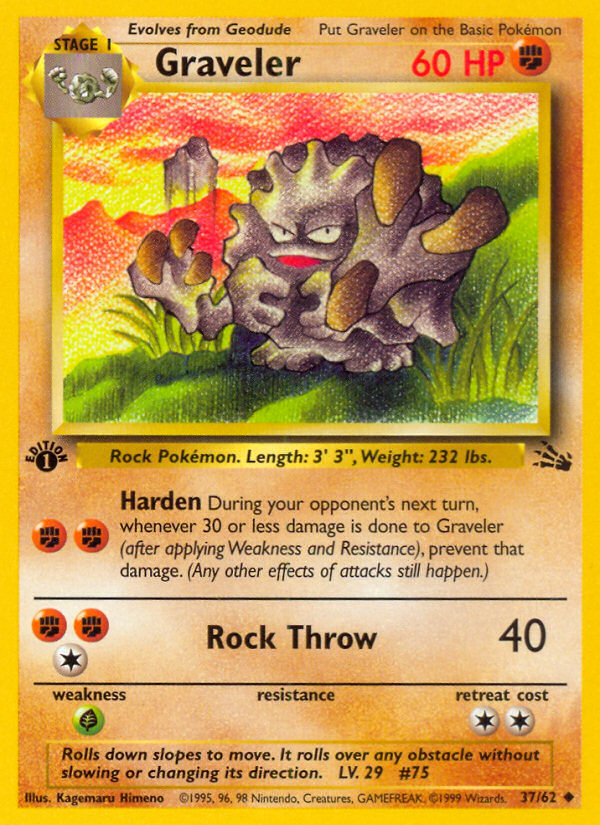 Graveler Pokémon kartı, Fossil, FO #37