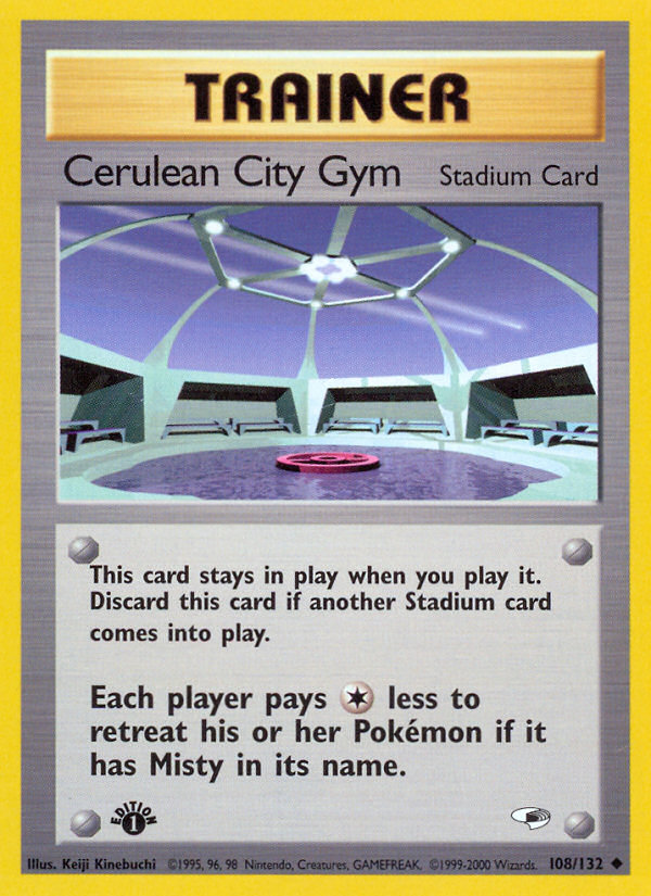 Cerulean City Gym Pokémon card, Gym Heroes, G1 #108