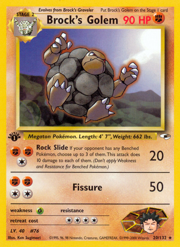 Brock's Golem Pokémon kartı, Gym Heroes, G1 #20