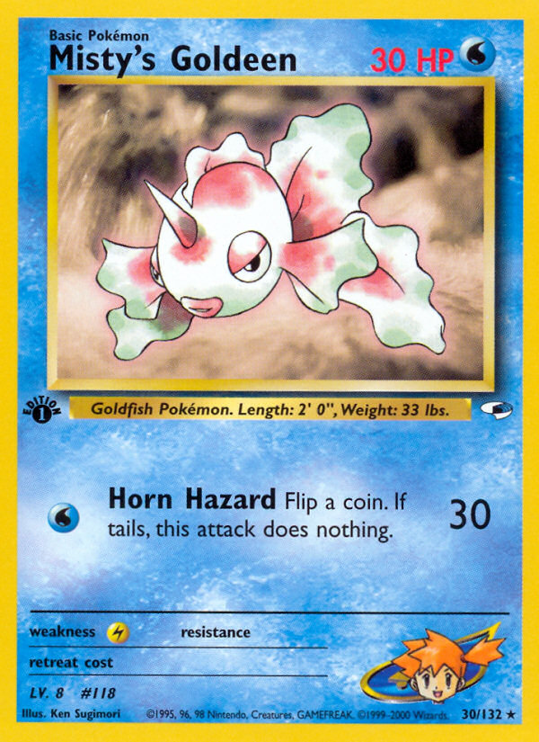 Misty's Goldeen Pokémon kartı, Gym Heroes, G1 #30