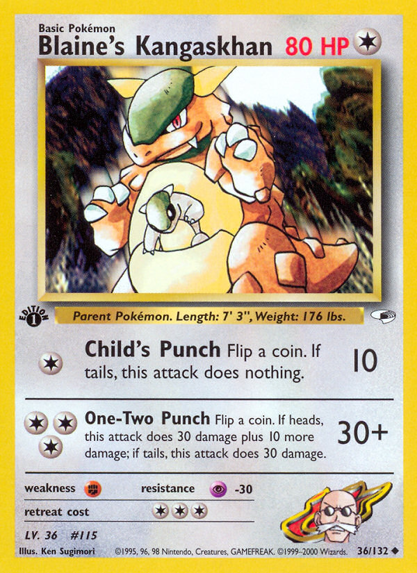 Blaine's Kangaskhan Pokémon kartı, Gym Heroes, G1 #36