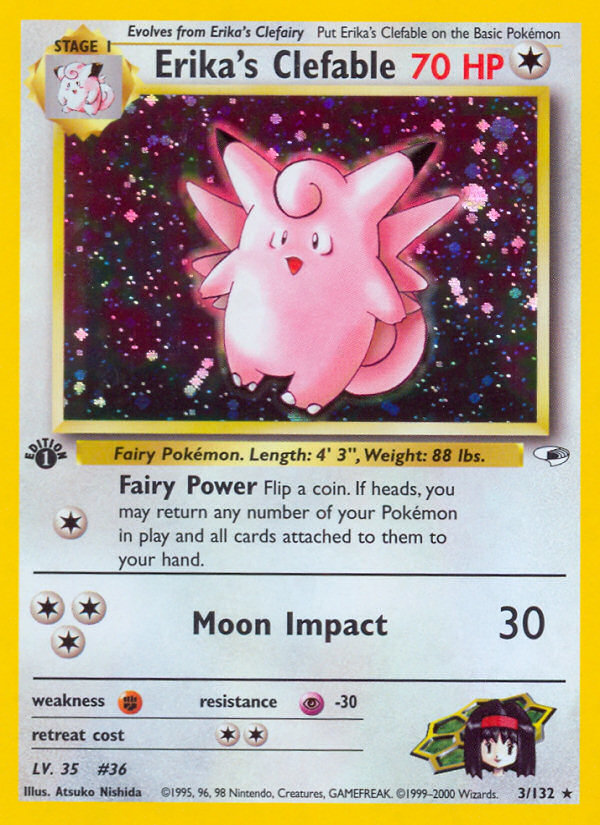 Erika's Clefable Pokémon kartı, Gym Heroes, G1 #3