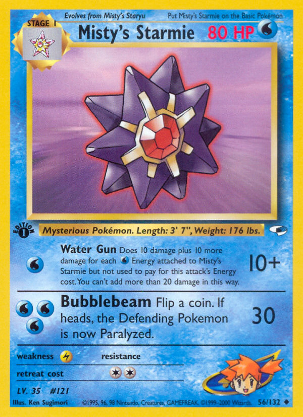 Misty's Starmie Pokémon card, Gym Heroes, G1 #56