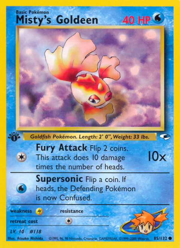 Misty's Goldeen Pokémon kartı, Gym Heroes, G1 #85
