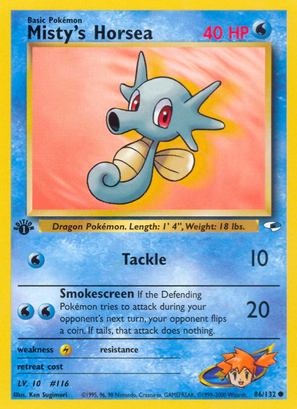 Misty's Horsea Pokémon kartı, Gym Heroes, G1 #86