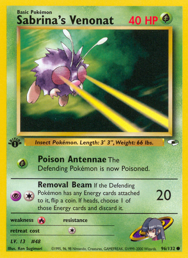 Sabrina's Venonat Pokémon kartı, Gym Heroes, G1 #96