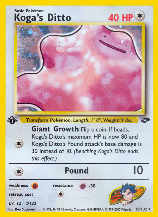 Koga's Ditto Pokémon card, Gym Challenge, G2 #10