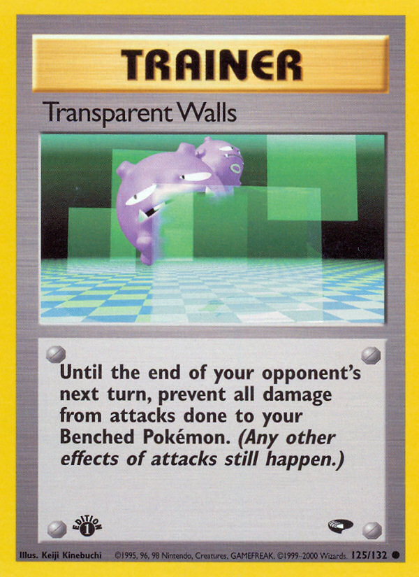 Transparent Walls Pokémon card, Gym Challenge, G2 #125