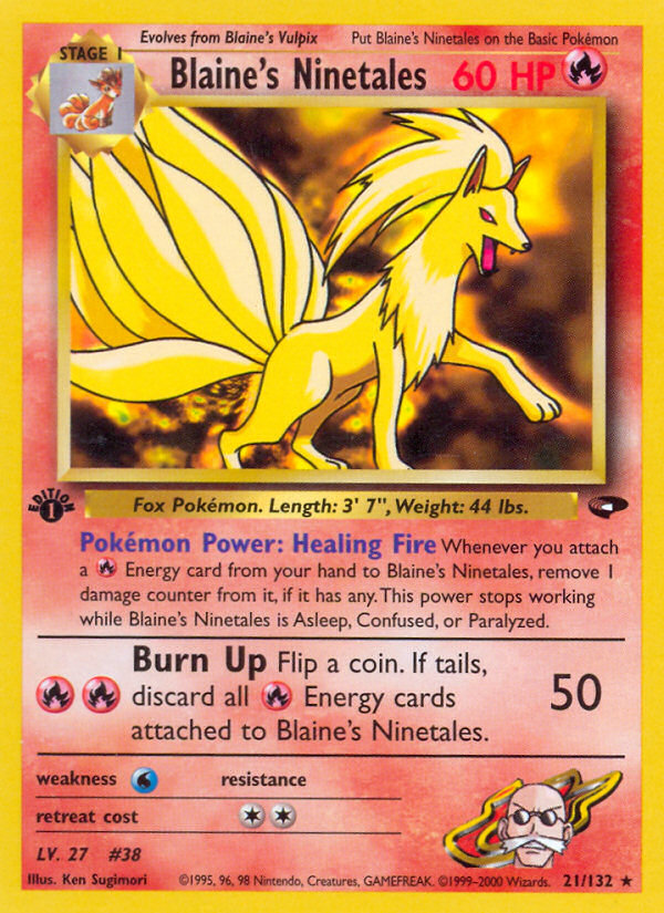 Blaine's Ninetales Pokémon card, Gym Challenge, G2 #21