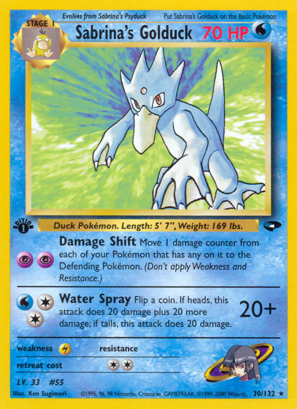 Sabrina's Golduck Pokémon card, Gym Challenge, G2 #30