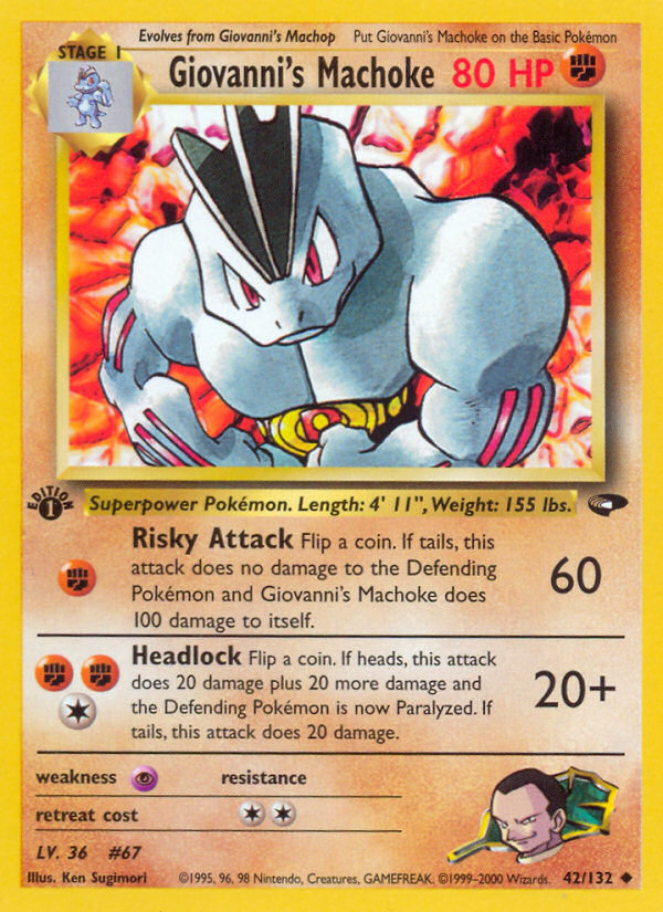 Giovanni's Machoke Pokémon card, Gym Challenge, G2 #42