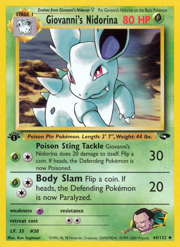Giovanni's Nidorina Pokémon card, Gym Challenge, G2 #44