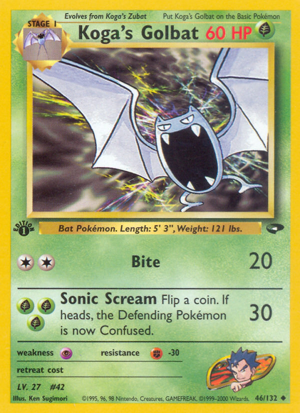Koga's Golbat Pokémon card, Gym Challenge, G2 #46