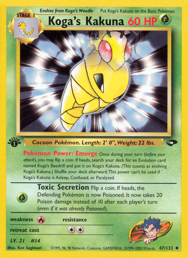 Koga's Kakuna Pokémon card, Gym Challenge, G2 #47