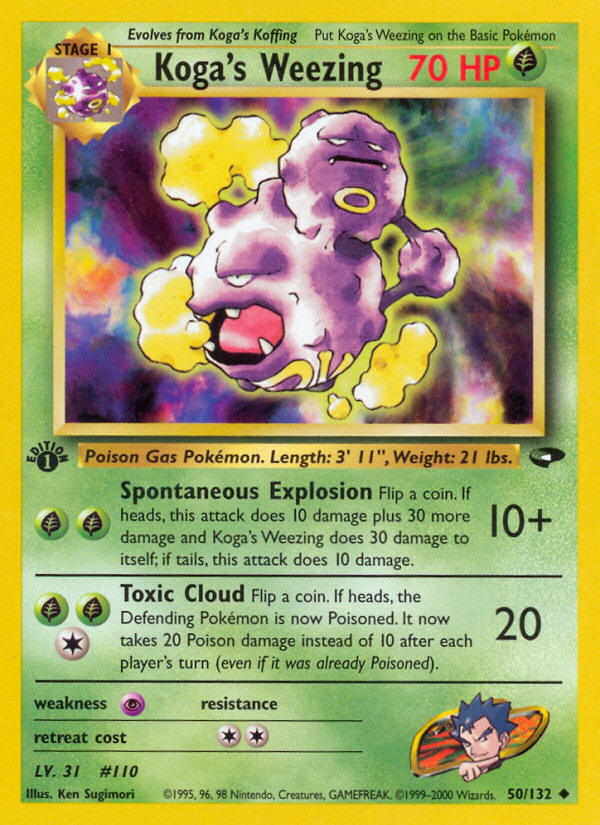 Koga's Weezing Pokémon card, Gym Challenge, G2 #50