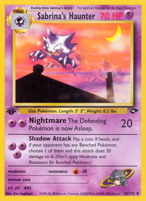 Sabrina's Haunter Pokémon card, Gym Challenge, G2 #55