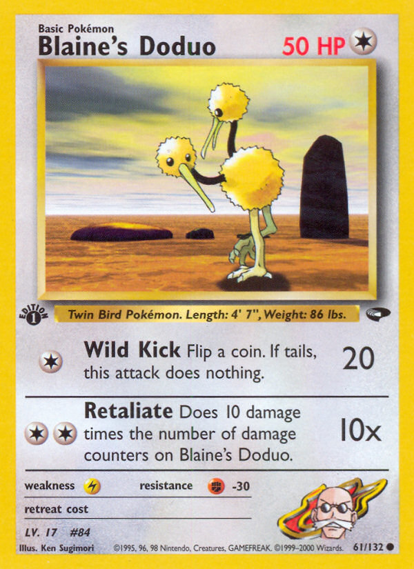 Blaine's Doduo Pokémon kartı, Gym Challenge, G2 #61