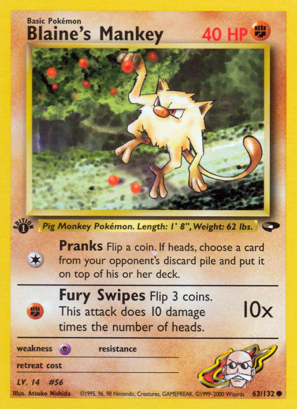 Blaine's Mankey Pokémon kartı, Gym Challenge, G2 #63
