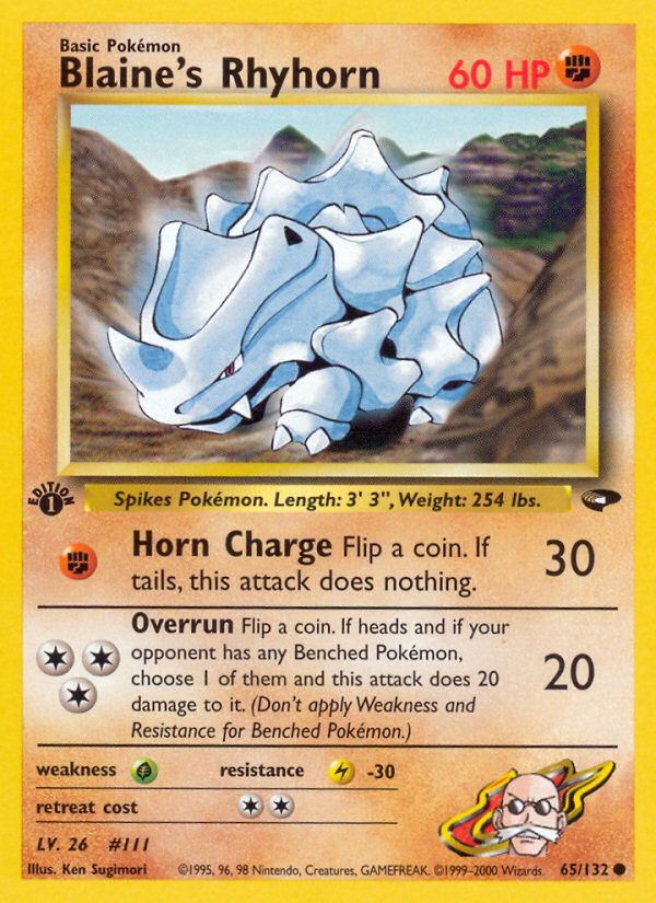Blaine's Rhyhorn Pokémon kartı, Gym Challenge, G2 #65