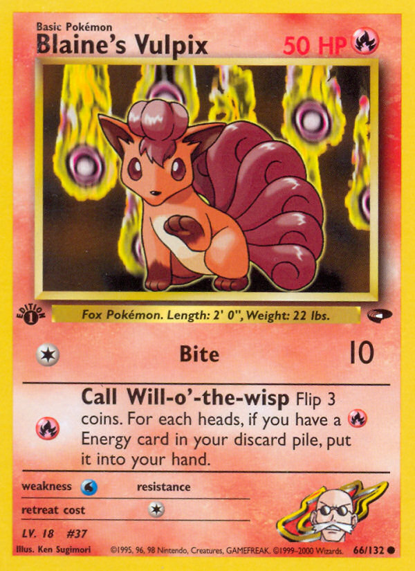 Blaine's Vulpix Pokémon kartı, Gym Challenge, G2 #66