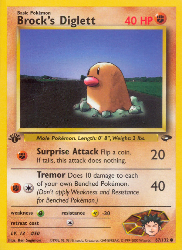 Brock's Diglett Pokémon kartı, Gym Challenge, G2 #67