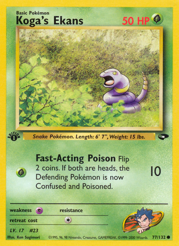 Koga's Ekans Pokémon kartı, Gym Challenge, G2 #77