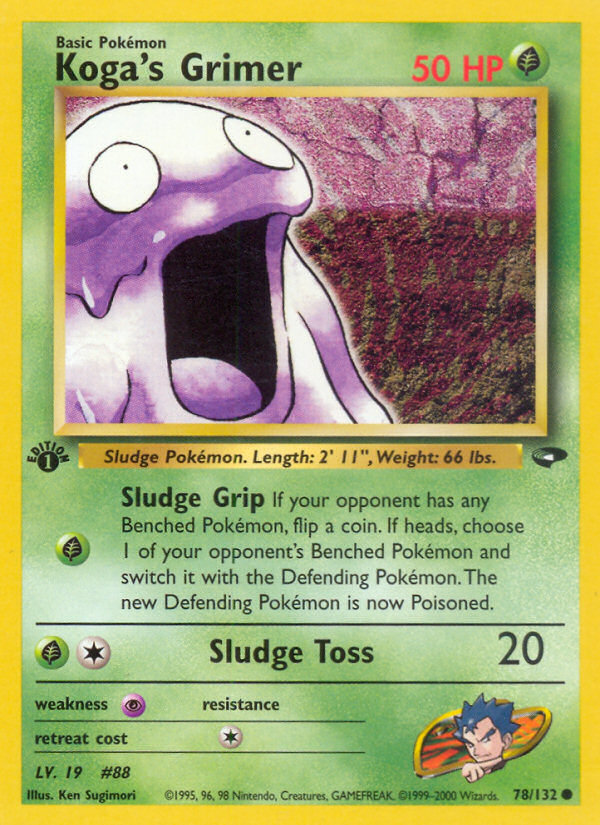 Koga's Grimer Pokémon kartı, Gym Challenge, G2 #78