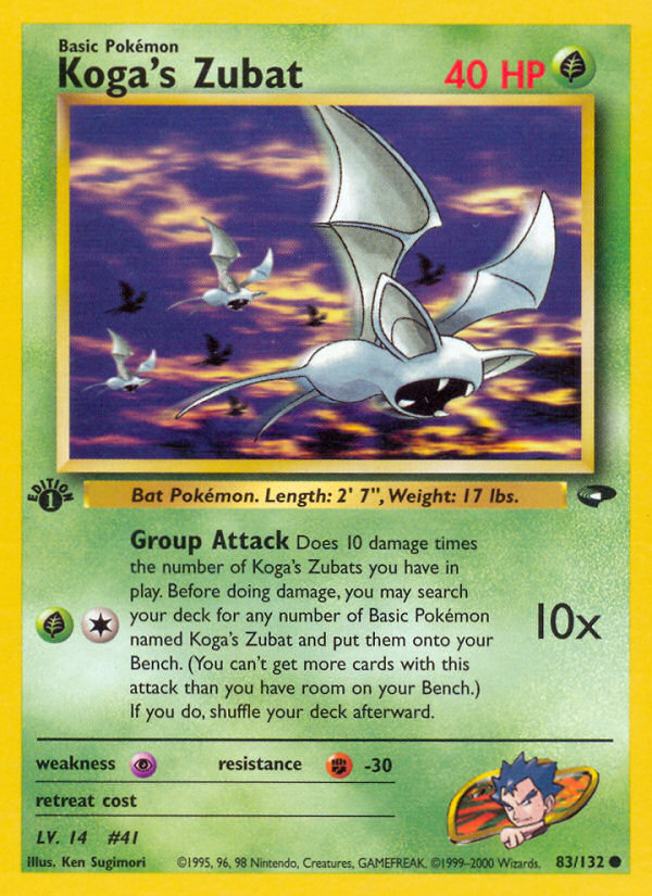 Koga's Zubat Pokémon kartı, Gym Challenge, G2 #83