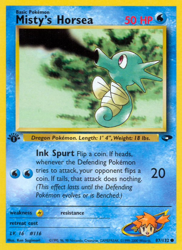 Misty's Horsea Pokémon kartı, Gym Challenge, G2 #87