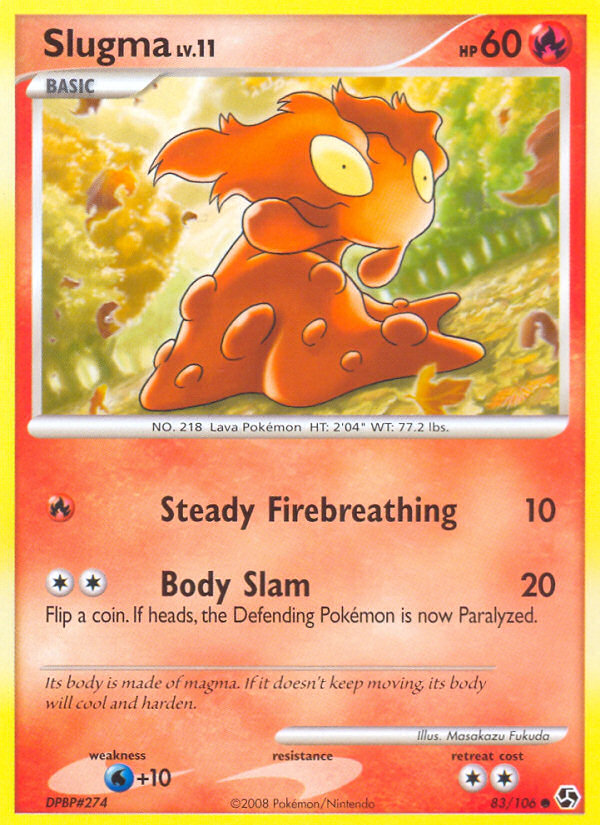 Slugma Pokémon card, Great Encounters, GE #83