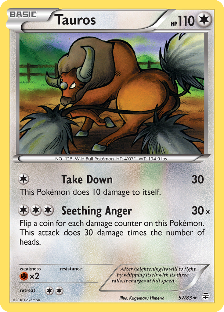 Tauros Pokémon card, Generations, GEN #57