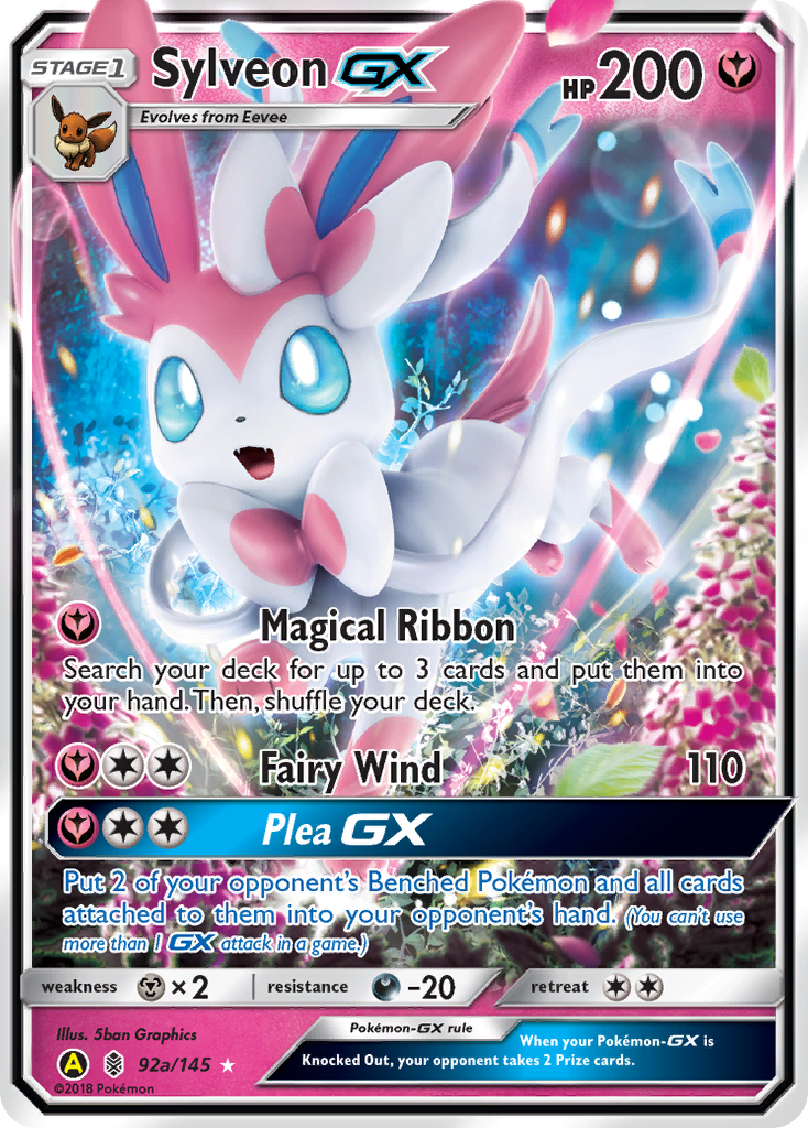 Sylveon-GX Pokémon card, Guardians Rising, GRI #92a
